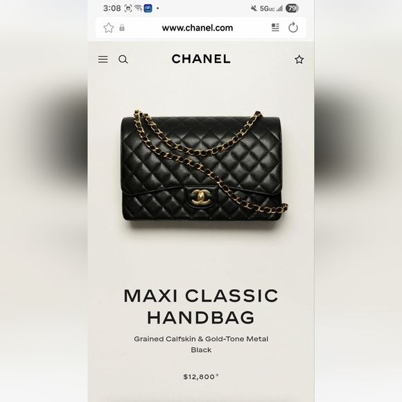 Chanel Clasic Caviar double flap maxi purse - Picture 16 of 16